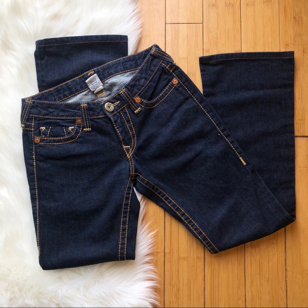 True Religion Dark Wash Low Rise Bootcut Jeans